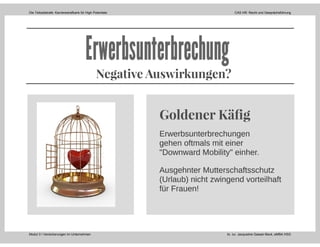 Die Teilzeitstrafe: Karrierestrafbank für High Potentials CAS HR: Recht und Gesprächsführung
Modul 3 I Versicherungen im Unternehmen lic. iur. Jacqueline Gasser-Beck, eMBA HSG
 