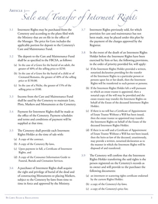 Bylaws of St. James Cemetery & Crematorium, Toronto | PDF