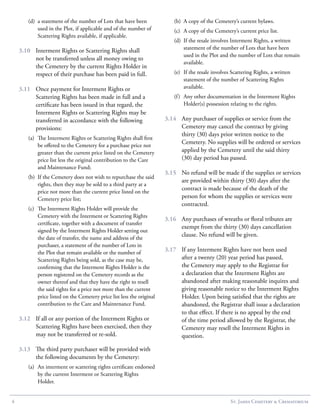 Interment Rights Certificate.pdf Bylaws of St. James Cemetery & Crematorium, Toronto | PDF