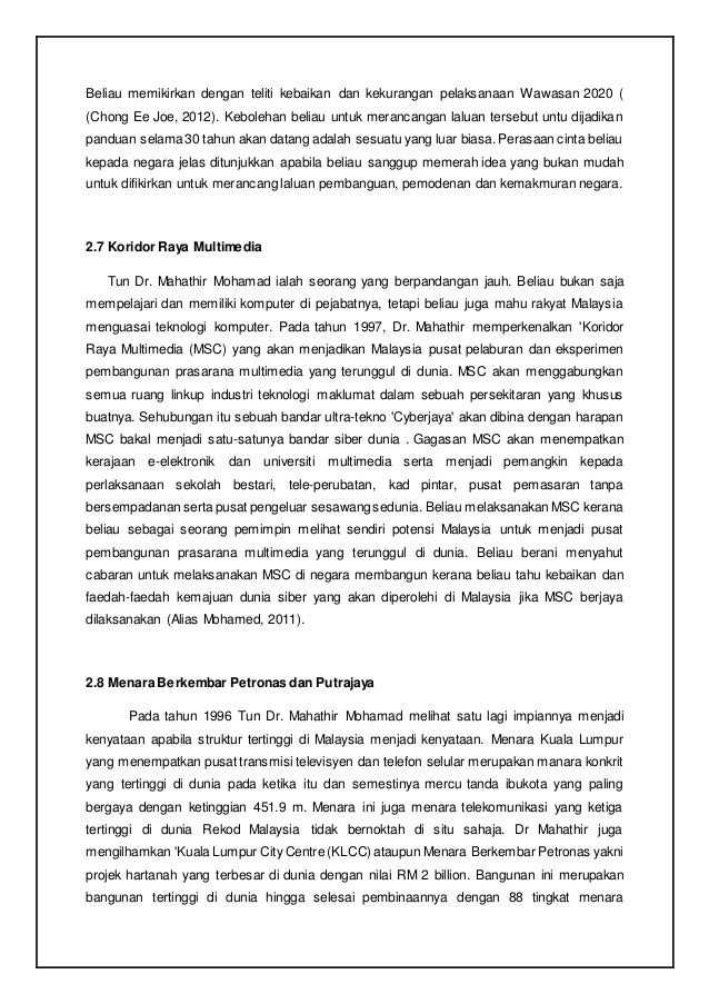 Assignment Sejarah Sjh3163 Peranan Usaha Dan Sumbangan Tun Dr Mahat