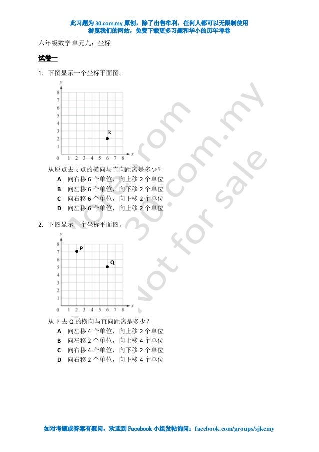 Sjkc Math Standard 6 Chapter 9 Exercise 1