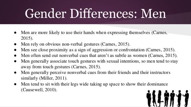 nonverbal communication and gender Humans use verbal communication to interact with other people according to the website effective communication, words alone have no meaning only people can put meaning into words language reflects social factors such as class, gender and age group people want their words to be understood, but. nonverbal communication and gender Humans use verbal communication to interact with other people according to the website effective communication, words alone have no meaning only people can put meaning into words language reflects social factors such as class, gender and age group people want their words to be understood, but.