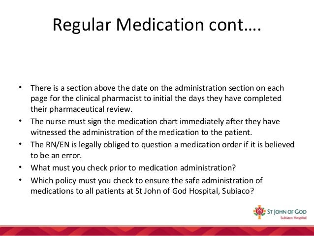 sjog subiaco hospital medication chart medication chart