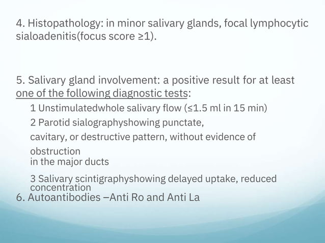sjogren's syndrome clinical features,diagnosis,management | PPTX | Ear ...