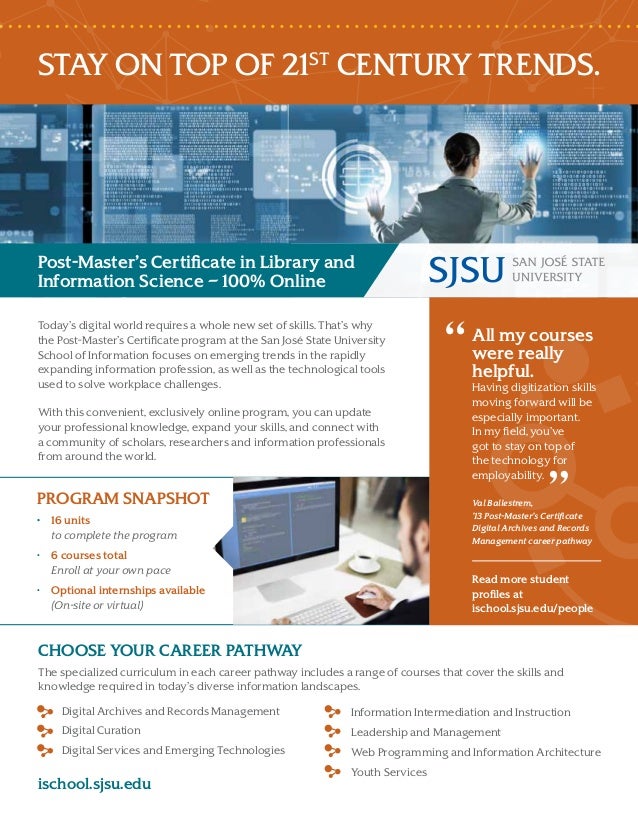 Post Master S Certificate In Library And Information Science