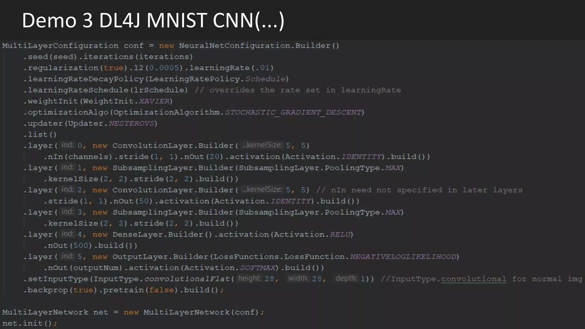 Demo 3 DL4J MNIST CNN(...)
 