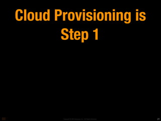 Cloud Provisioning is
       Step 1




       Copyright © 2010 Opscode, Inc - All Rights Reserved   21
 