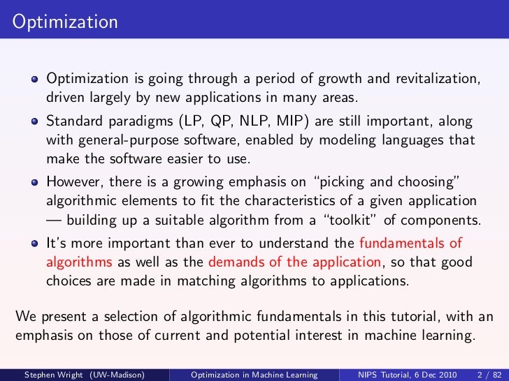 nips2010 optimization algorithms in machine learning