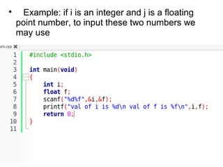 scanf function in c, variations in conversion specifier