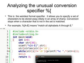 scanf function in c, variations in conversion specifier | PPT