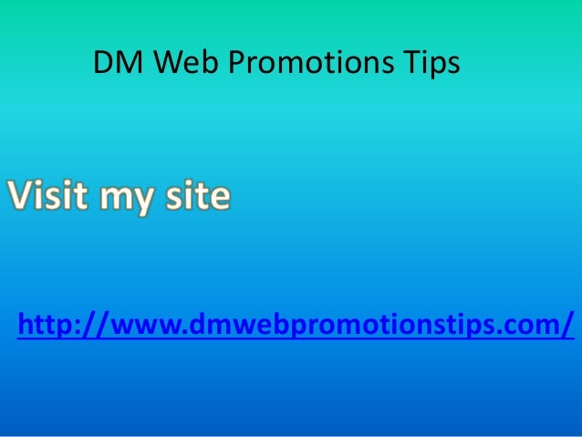 dm web promotion tips promotion tips