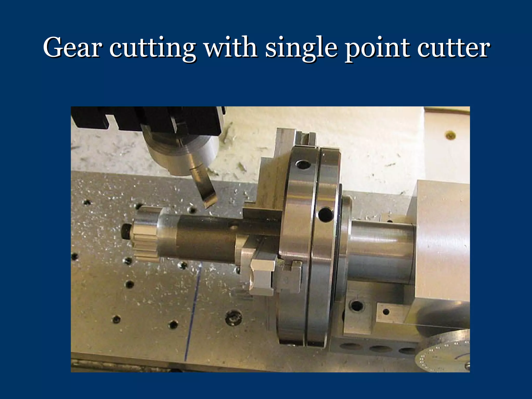 Gear cutting with single point cutter 