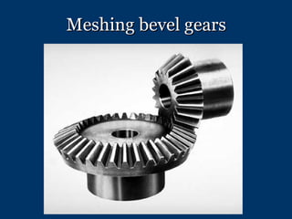 Meshing bevel gears 