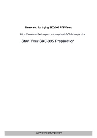SK0-005 Success 2025: Certifiedumps Study Routine That Works | PDF