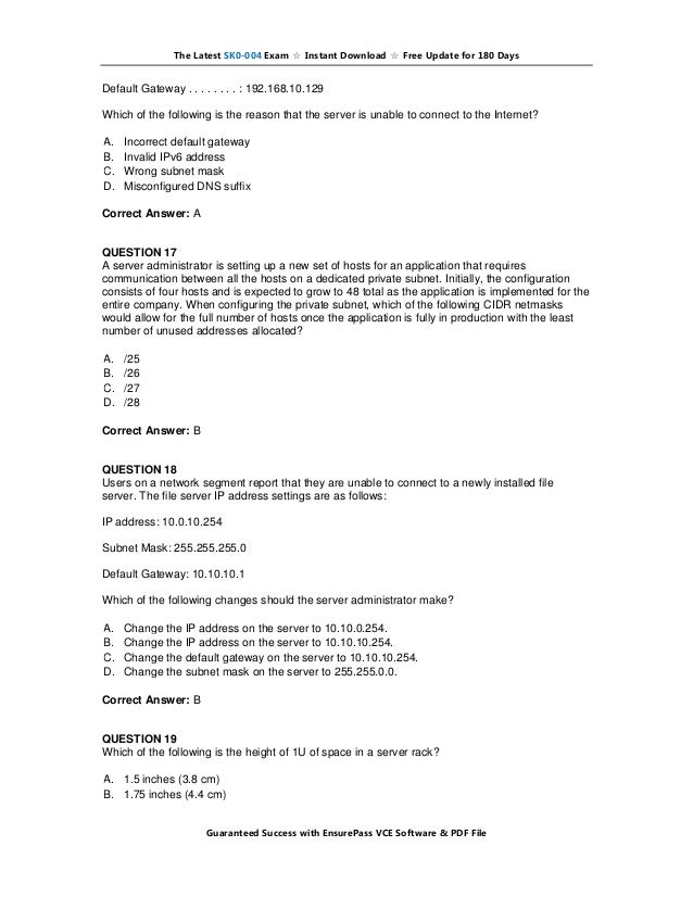 Test SK0-004 Questions Vce