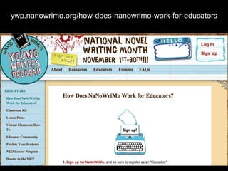 ywp.nanowrimo.org/how-does-nanowrimo-work-for-educators
 
