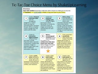 Tic-Tac-Toe Choice Menu by ShakeUpLearning
 