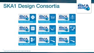 SKA1 Design Consortia
Exploring the Universewith the worlds’ largest radio telescope
 