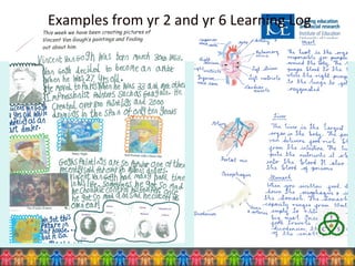 Examples from yr 2 and yr 6 Learning Log 