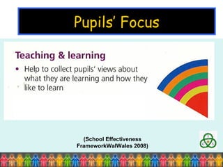 Pupils’ Focus (School Effectiveness FrameworkWalWales 2008) 