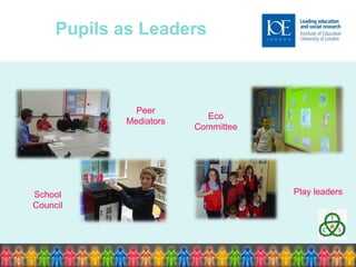 Pupils as Leaders Peer Mediators Eco Committee School Council Play leaders 