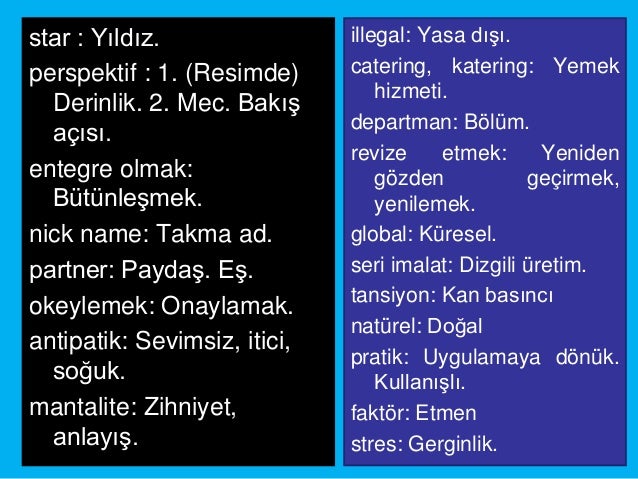 Sıkça Kullanılan Bazı Yabancı Kelimelerin Türkçe Karşılıkları (Gelişt…