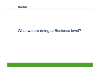 What we are doing at Business level?
 