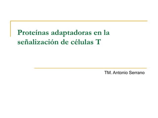 Proteínas adaptadoras en la
señalización de células T
TM. Antonio Serrano
 