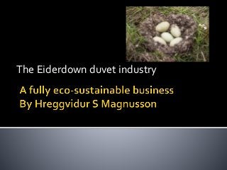 The Eiderdown duvet industry 
 