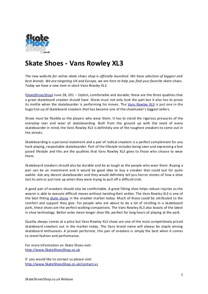 Skate Shoes Vans Rowley Xl3
