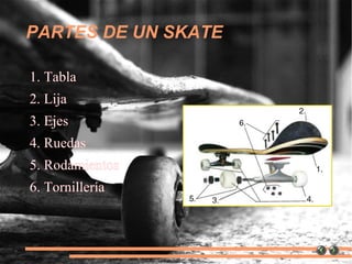 Se practica en un monopatín o skateboard. 