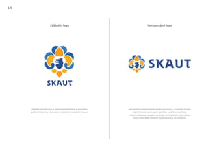 Základní logo Horizontální logo
Horizontální varianta loga je vhodná pro situace, ve kterých chceme
zvýšit čitelnost názvu oproti symbolu: na dálku (mantinely,
reklamní bannery, navigační systémy), na malé ploše (lepící páska,
tužka) nebo vedle ostatních log (sponzoring, co-branding).
Základní varianta loga je orientována vertikálně a zarovnána
podle středové osy. Používáme ji v jakékoliv standardní situaci.
1.5
 