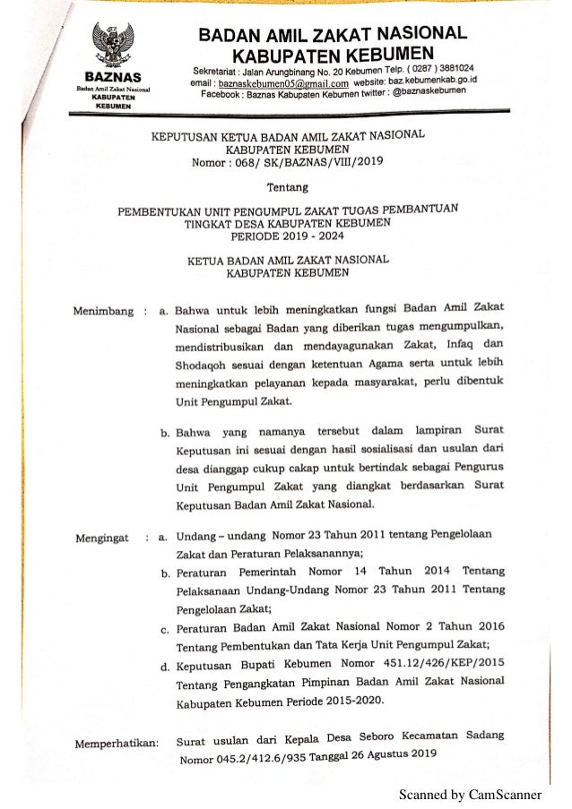 Sk Baznas Seboro 2019