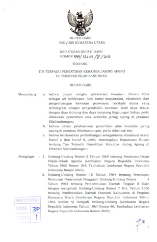 SK BUPATI NOMOR 449 THN 2021 TIM TERPADU PENERTIBAN KERAMBA JARING APUNG DIPERAIRAN SILAHISABUNGAN.pdf