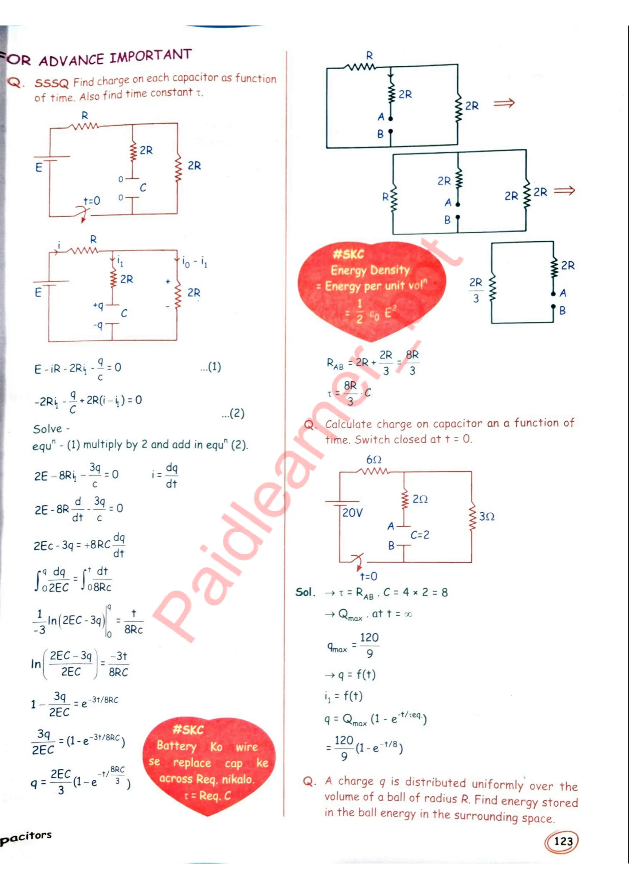 SKC Physics Crush Class 12 Handwritten Format Notes