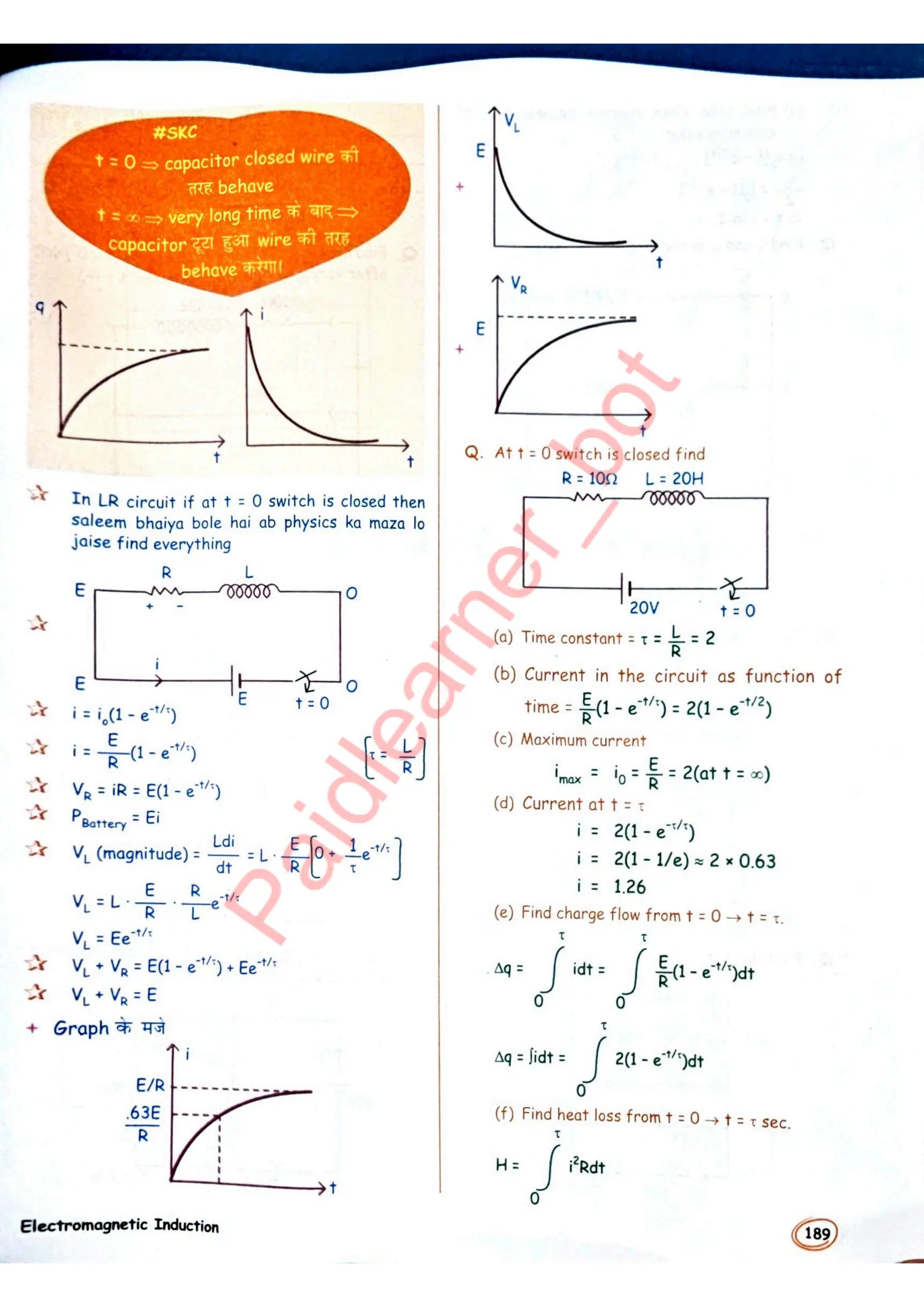 SKC Physics Crush Class 12 Handwritten Format Notes