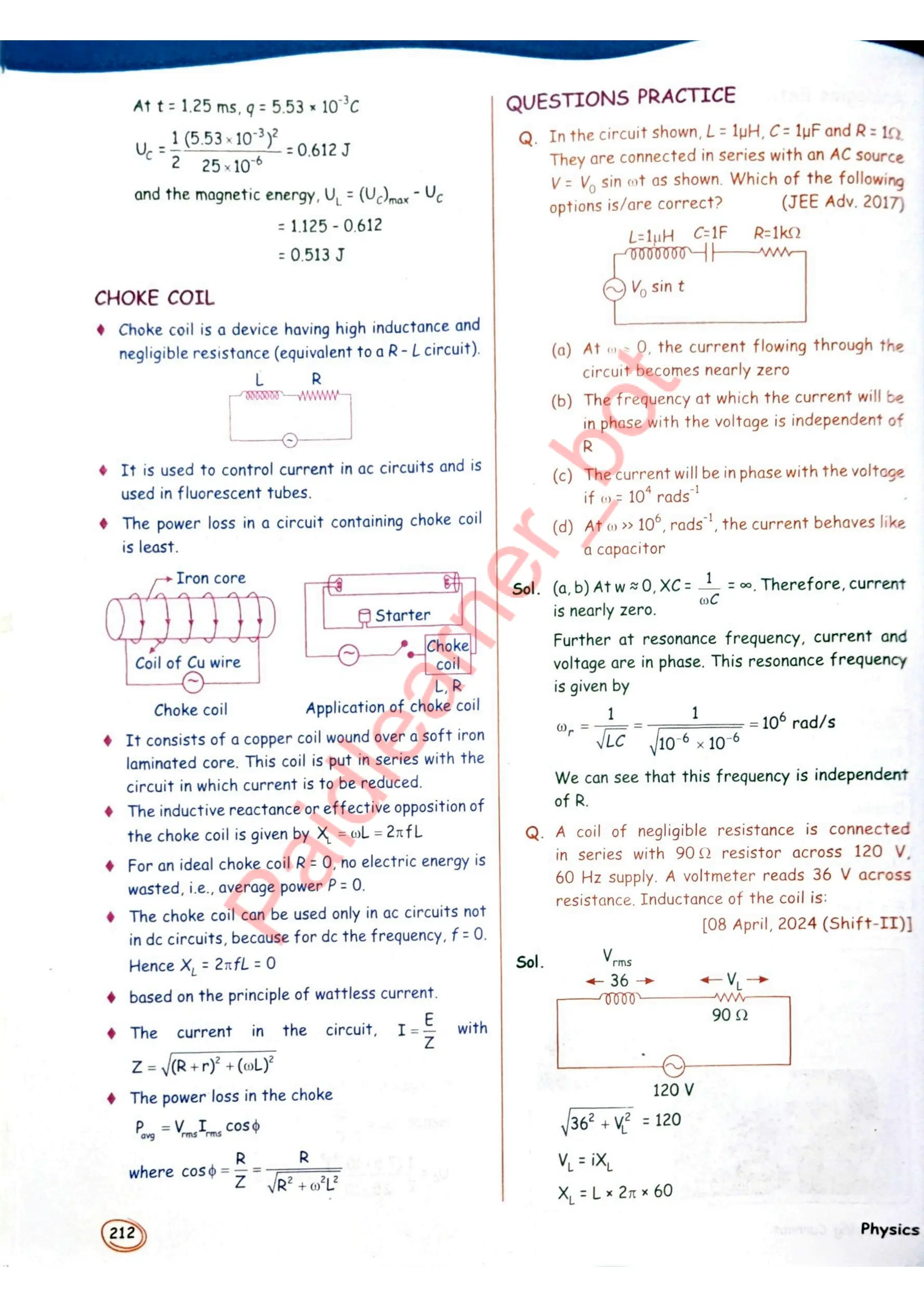 SKC Physics Crush Class 12 Handwritten Format Notes