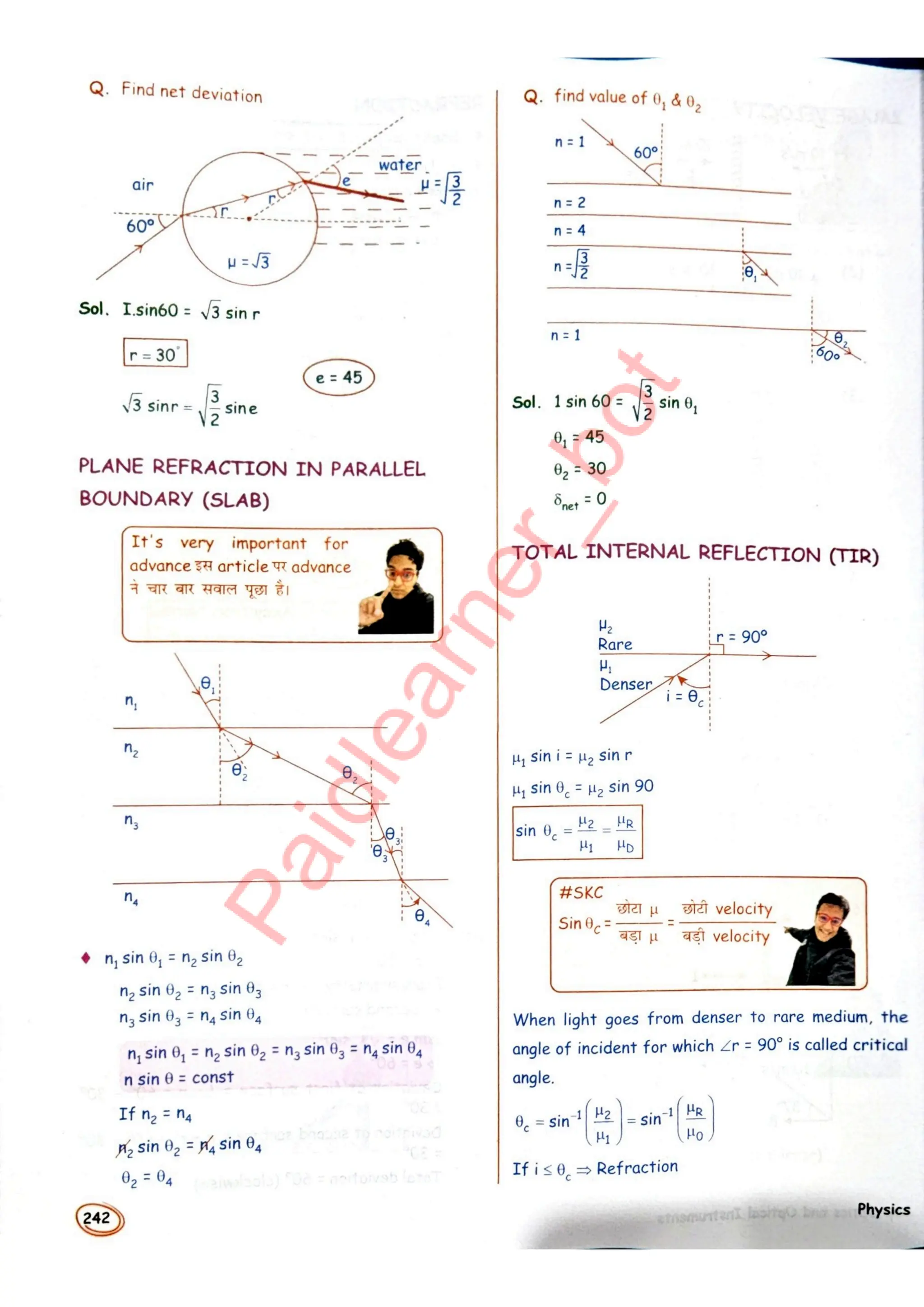 SKC Physics Crush Class 12 Handwritten Format Notes