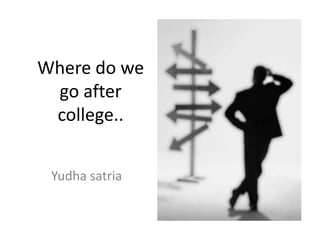 Where do we
 go after
 college..


 Yudha satria
 