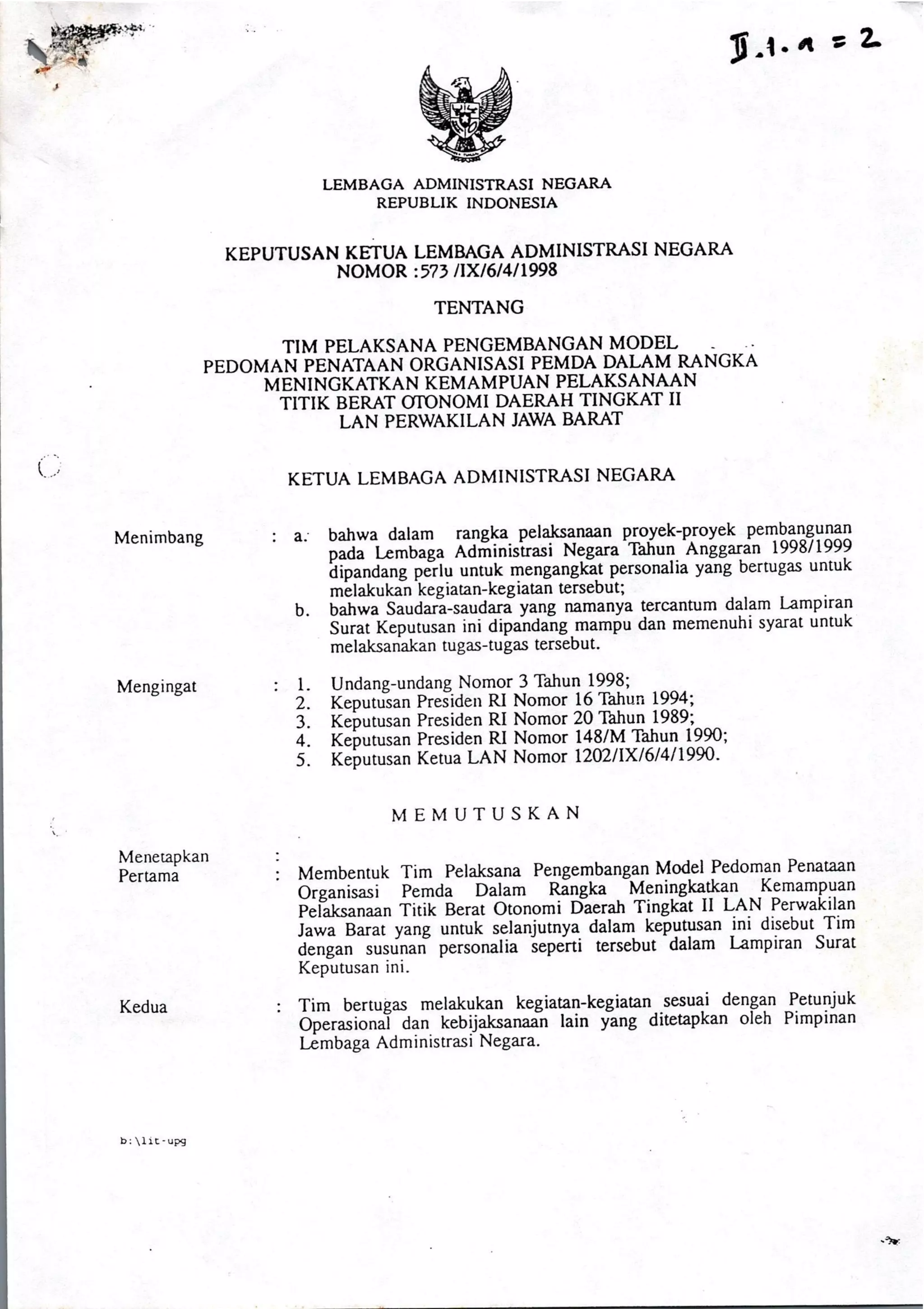 Pengembangan Model Penataan Organisasi Pemerintah Daerah Otonom | PDF