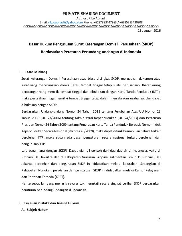 Surat ini mencantumkan identitas pemilik usaha nama perusahaan jenis usaha alamat bangunan Contoh Surat Keterangan Domisili Perorangan