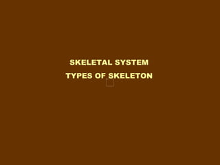SKELETAL SYSTEM TYPES OF SKELETON 