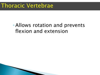 ◦Allows rotation and prevents
flexion and extension
 