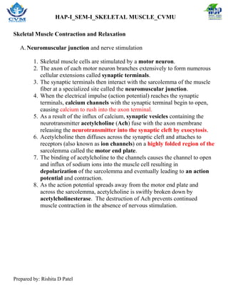 Skeletal Muscle Physiology of Muscle Contraction _RDP | PDF