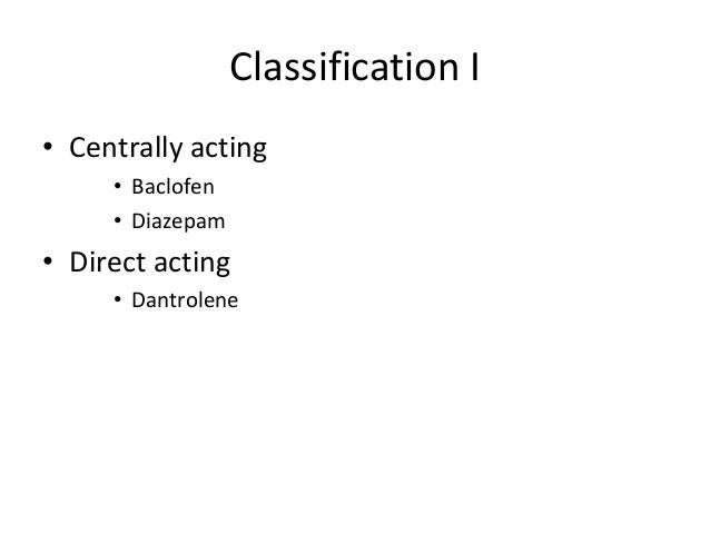 Is baclofen centrally acting muscle relaxant