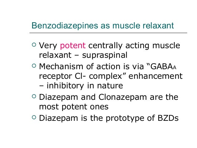 Diazepam Muscle Relaxant Effects