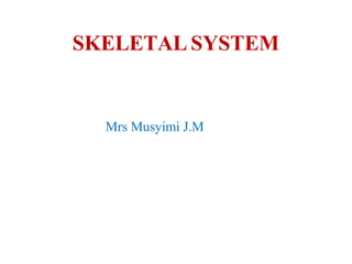 SKELETAL SYSTEM
Mrs Musyimi J.M
 