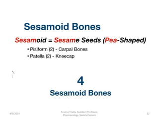 4/3/2024 32
Sreenu Thalla, Assistant Professor,
Pharmacology, Skeletal System
 