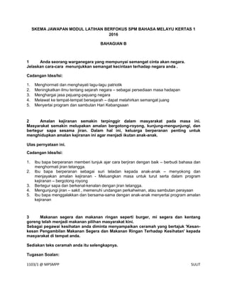 Skema Jawapan Kertas 1
