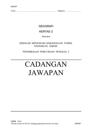Skema Jawapan Trial S2 2019 Smk Pamol Sandakan Sabah
